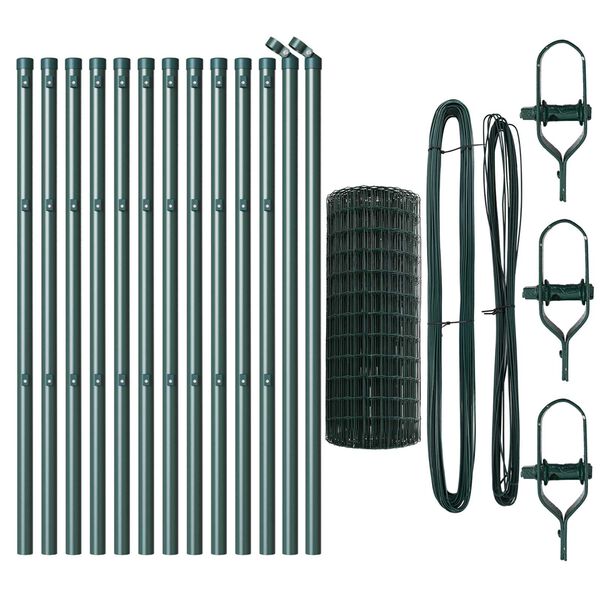 vidaXL Aita ja Tuki Vihre&auml; 0,8 x 25 m Ter&auml;s ja PVC