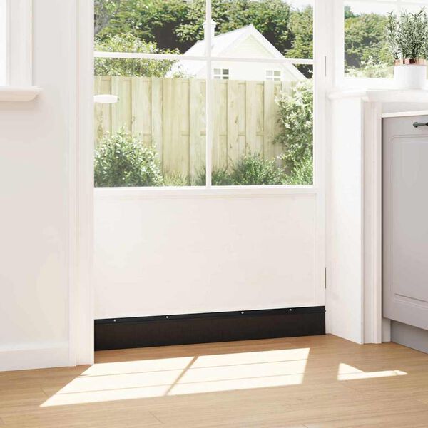 vidaXL Kierteellinen oven harjasulku 12 pcs Musta 100 cm Alumiiniseos