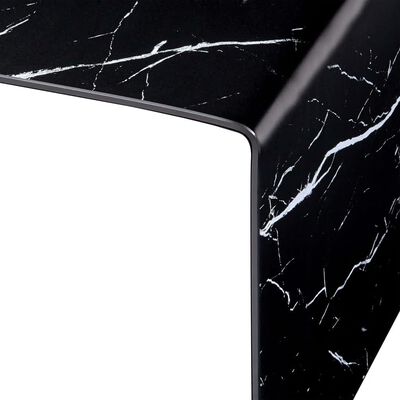 vidaXL Sohvapöytä musta marmori 50x50x45 cm karkaistu lasi