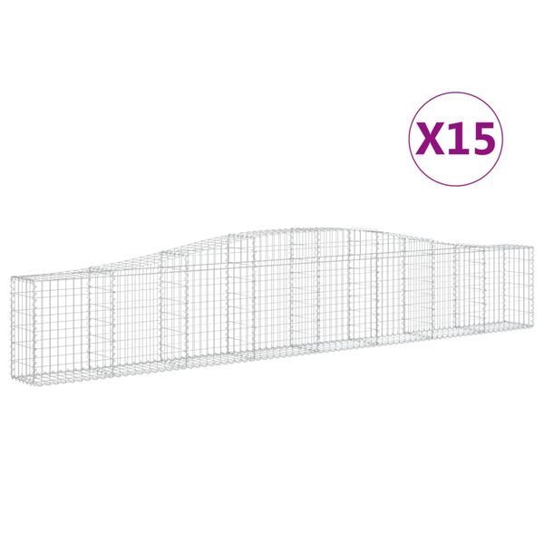 vidaXL Kaarevat kivikorit 15 kpl 400x30x60/80 cm galvanoitu rauta