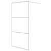 vidaXL Walk-in suihkusein&auml;ke valkoinen 100x195 cm kirkas ESG-lasi