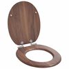 vidaXL Pehmoviimeinen WC-istuin Ruskea 44 x 38 cm MDF-levy