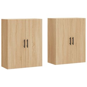 vidaXL Sein&auml;kiinnitett&auml;v&auml;t kaapit 2 kpl Sonoma-tammi 69,5x34x90 cm