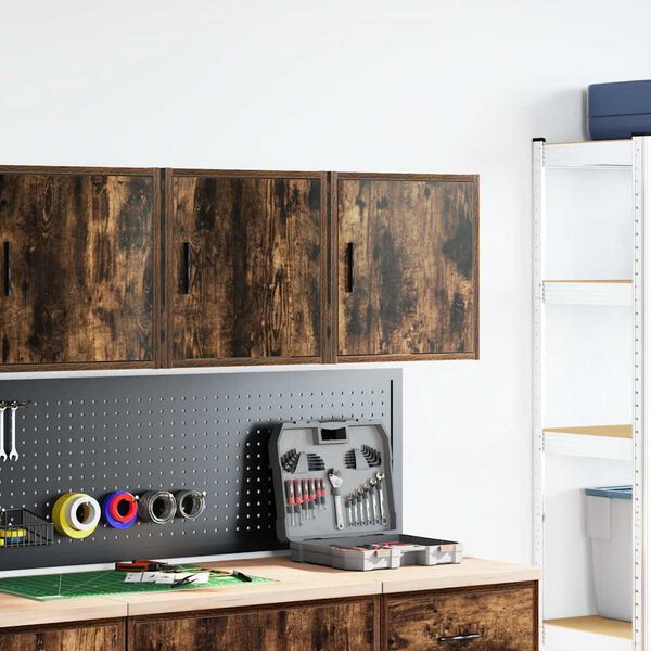 vidaXL Autotallin seinäkaapit 2 kpl savutammi tekninen puu