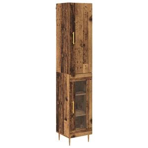 vidaXL Korkea kaappi 2 pcs Vanha Puu Tekninen puu
