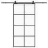 vidaXL Liukuovi rautaosilla musta 102,5x205 cm ESG-lasi