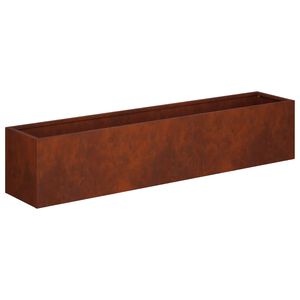 vidaXL Puutarha ruukku Ruosteinen 80 x 20 x 20 cm S&auml;&auml;nkest&auml;v&auml; ter&auml;s