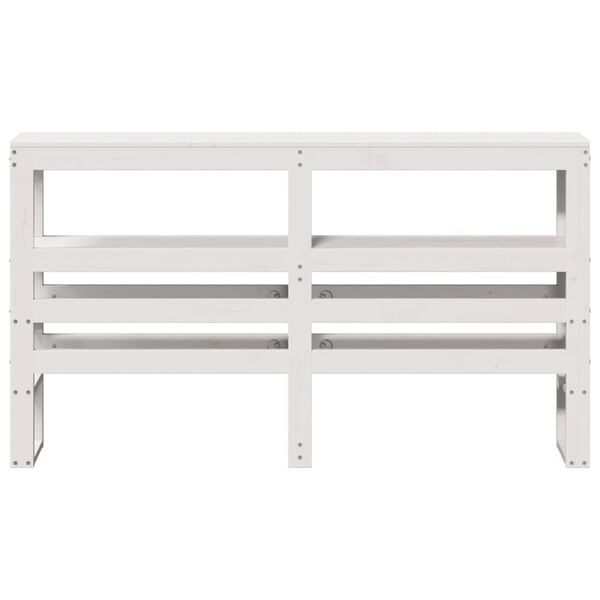 vidaXL S&auml;ngynp&auml;&auml;ty hyllyill&auml; valkoinen 140 cm t&auml;ysi m&auml;nty