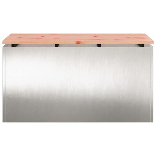 vidaXL Puutarhapenkki Hopea 80 x 40 x 43 cm Ruostumaton ter&auml;s