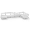 vidaXL 8-osainen Puutarhasohvasarja valkoinen t&auml;ysi m&auml;nty
