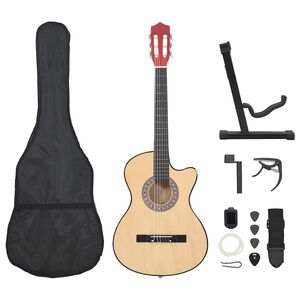 vidaXL 12-osainen akustinen cutaway-kitarasetti 6-kielinen 38"
