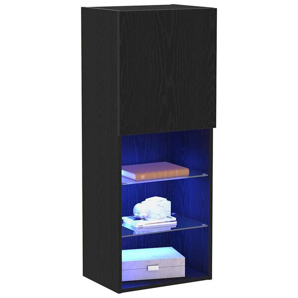 vidaXL TV-tasosetti Musta tammi. 40,5 x 30 x 102 cm Tekninen puu