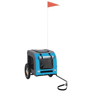 vidaXL Lemmikinkuljetusk&auml;rry py&ouml;r&auml;&auml;n sininen/harmaa kangas ja rauta