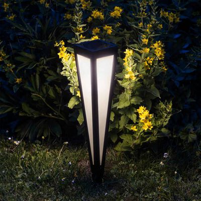 HI Aurinkoenergialla toimiva puutarhan LED tolppavalaisin 58 cm musta