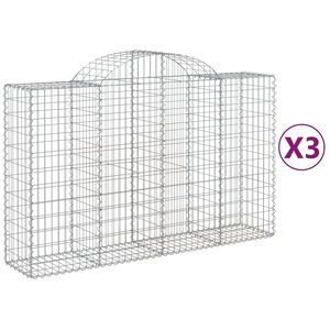 vidaXL Kaarevat kivikorit 3 kpl 200x50x120/140 cm galvanoitu rauta