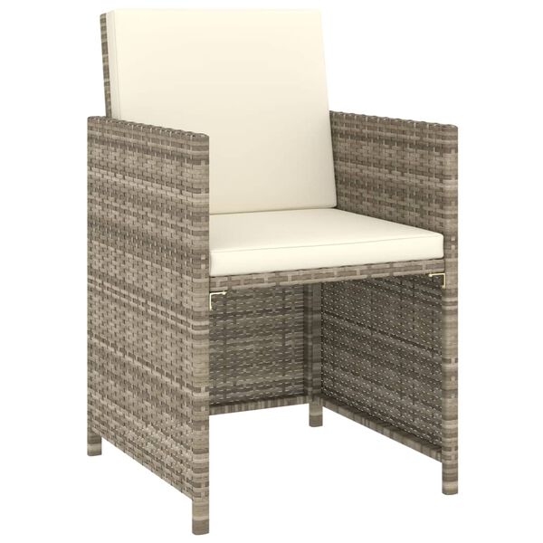 vidaXL 6-osainen Ulkoruokailuryhm&auml; tyynyill&auml; polyrottinki beige