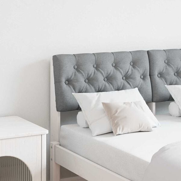 vidaXL Verhoiltu s&auml;ngynp&auml;&auml;ty Vaaleanharmaa 120 cm Massiivinen m&auml;nty