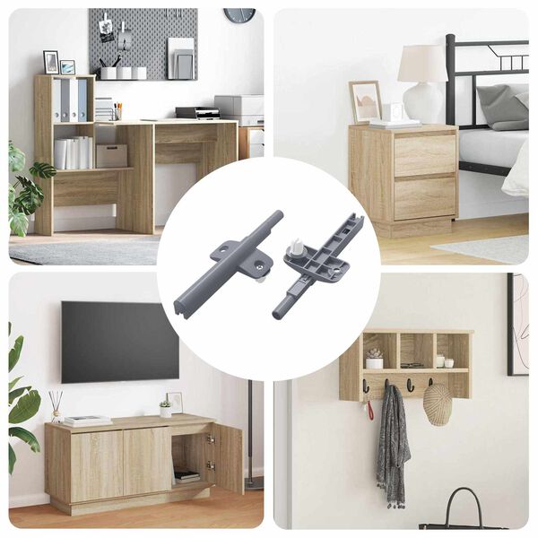 vidaXL Pehme&auml; sulkeutuva vaimennin 2 pcs Harmaa 125 x 47 x 15 mm PP