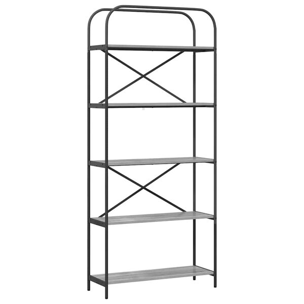 vidaXL Kirjahylly Harmaa Sonoma 80 x 30 x 183 cm Tekninen puu