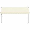 vidaXL Sis&auml;&auml;nkelattava markiisi kerma 350x150 cm kangas ja ter&auml;s