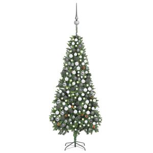 vidaXL Joulukuusi esivalaistu palloilla ja k&auml;vyill&auml; 210 cm