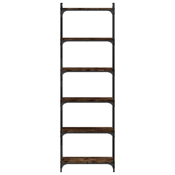 vidaXL Kirjahylly 6 kerrosta savutammi 60x30x188 cm tekninen puu