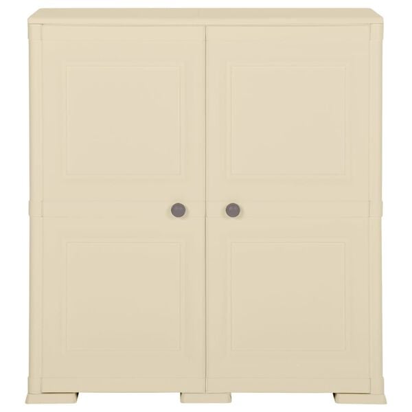 vidaXL Muovikaappi 79x43x85,5 cm puutyyli angora valkoinen