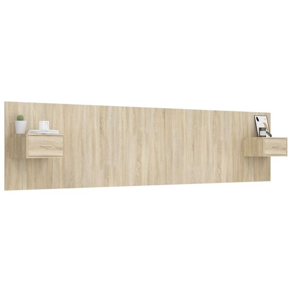 vidaXL S&auml;ngynp&auml;&auml;ty s&auml;ilytystilalla Sonoma-tammi tekninen puu