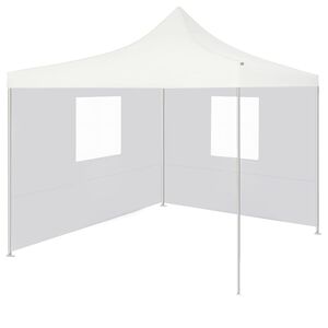 vidaXL Kokoontaittuva juhlateltta 2 sivusein&auml;&auml; 3x3 m ter&auml;s valkoinen