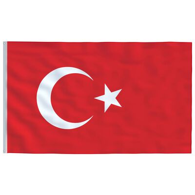 vidaXL Turkin lippu ja lipputanko 6,23 m alumiini