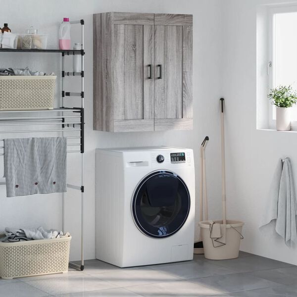 vidaXL Seinäkiinnitettävä kaappi harm Sonoma 69,5x34x90cm tekninen puu