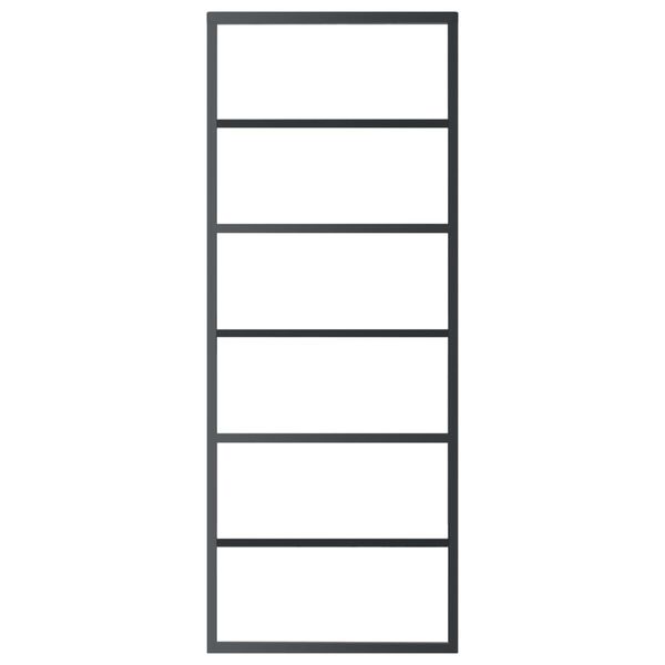 vidaXL Liukuovi asennustarvikkeilla ESG lasi ja alumiini 76x205 cm