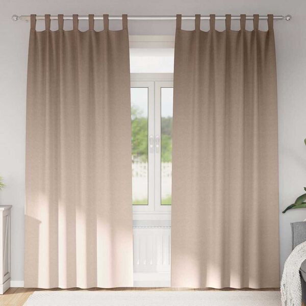 vidaXL Piment&auml;v&auml; verho renkailla 2 pcs Harmaanruskea 260 x 140 cm
