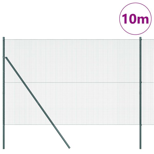 vidaXL Aitalatu Vihre&auml; 10 x 1,6 m (12 x 12 mm verkko) Ter&auml;s ja PVC