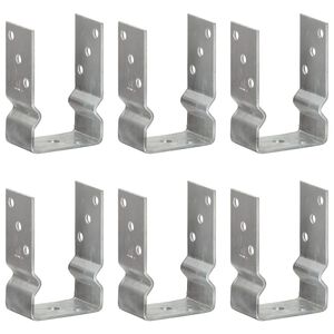 vidaXL Aita-ankkurit 6 kpl hopea 9x6x15 cm galvanoitu ter&auml;s