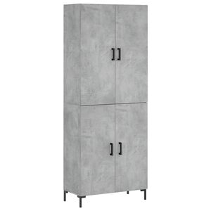 vidaXL Kaappi betoninharmaa 69,5x34x180 cm tekninen puu