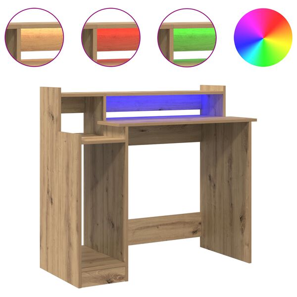 vidaXL P&ouml;yt&auml; hyllyll&auml; Artisan tammi 97 x 45 x 90 cm Tekninen puu