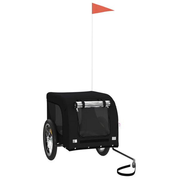 vidaXL Lemmikinkuljetusk&auml;rry polkupy&ouml;r&auml;&auml;n musta kangas ja rauta