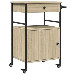 vidaXL Keitti&ouml;vaunu Sonoma-tammi 56x43x89,5 cm tekninen puu