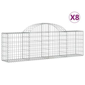 vidaXL Kaarevat kivikorit 8 kpl 200x30x60/80 cm galvanoitu rauta