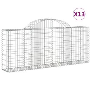 vidaXL Kaarevat kivikorit 13 kpl 200x30x80/100 cm galvanoitu rauta