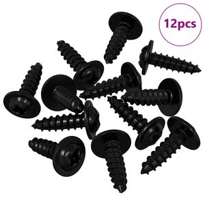 vidaXL Itsekiertev&auml; kynsi 12 pcs Musta 3,5 x 12 mm Rauta