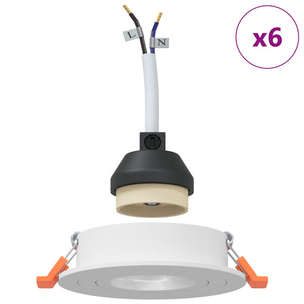 vidaXL Spottivalot valokeiloilla 6 pcs Valkoinen 9 x 9 x cm Alumiini