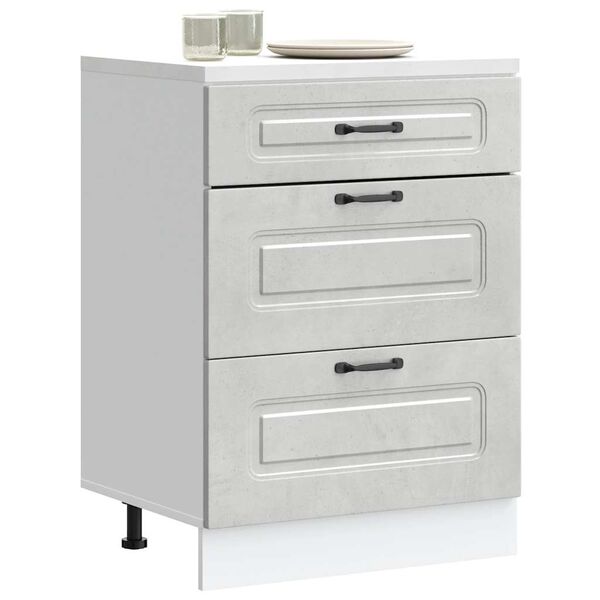 vidaXL Keitti&ouml;n pohjakaappi Kalmar betoni harmaa suunniteltu puu