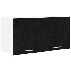 vidaXL Henkarikaappi ovella Musta tammi. 80 x 31 x 40 cm Tekninen puu