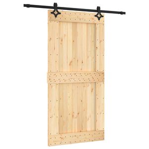 vidaXL Liukuovi 100 x 210 cm Massiivinen m&auml;nty (k&auml;sittelem&auml;t&ouml;n)