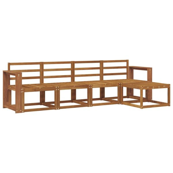 vidaXL Ulkosohvakokoelma 5 pcs Luonnollinen Tihe&auml; akasiapuu
