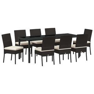 vidaXL Piharuokailu setti 9 pcs Kerma Jauhemaalattu Ter&auml;s