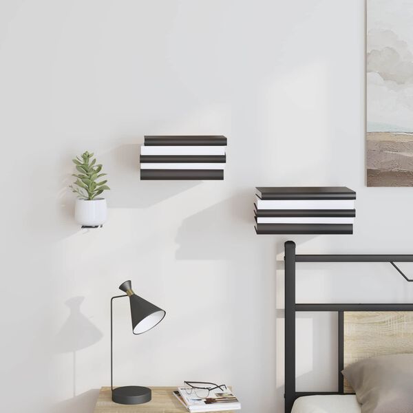 vidaXL N&auml;kym&auml;t&ouml;n kelluva hylly hyllyll&auml; 4 pcs Musta 6 x 11 x 6,5 cm