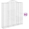 vidaXL Kaarevat kivikorit 2 kpl 200x30x200/220 cm galvanoitu rauta